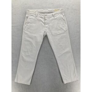 Diesel Jeans Mens 36x26 White Stretch Denim Button Fly Slim Fit Stretch Italian